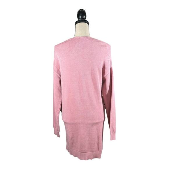 Anthropologie Stowe Postmark Dusty Pink V-Neck Wrap Tunic Sweater New With Tags - Picture 4 of 5